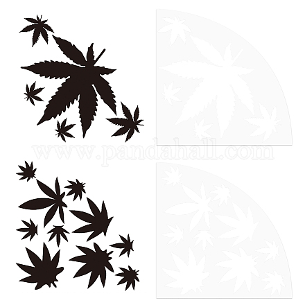 Ahandmaker 2 plantilla de manga acrílica con hojas DIY-WH0347-034-1