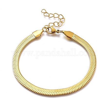 Bracelets unisexes 304 chaîne à chevrons en acier inoxydable BJEW-O177-01B-G-1