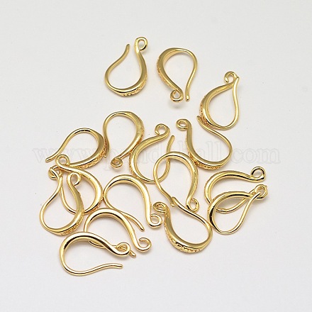 Brass Earring Hooks KK-L137-02G-NR-1