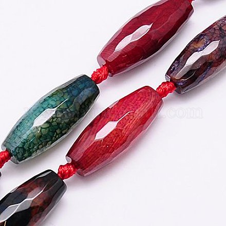 Natural Crackle Agate Beads Strands G-G456-05-1