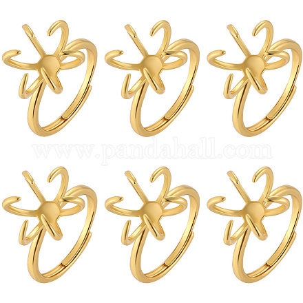 Fornituras de anillo ajustables de latón&nbsp;KK-BBC0023-69C-1