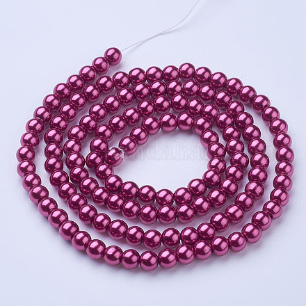 Chapelets de perles en verre nacré HY-6D-B37-1