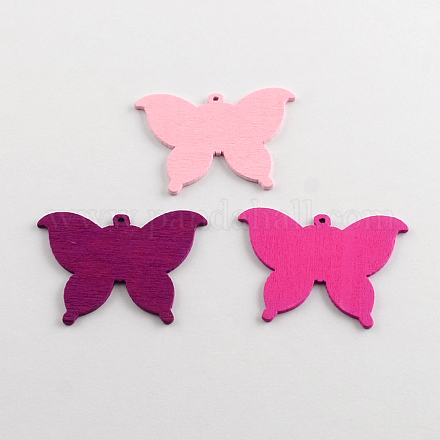 Dyed Butterfly Wood Pendants WOOD-R240-43-1