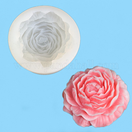花の形の diy キャンドル シリコン型  香りのよいキャンドル作りに  ホワイト  9.5x3.5cm WG64819-02-1