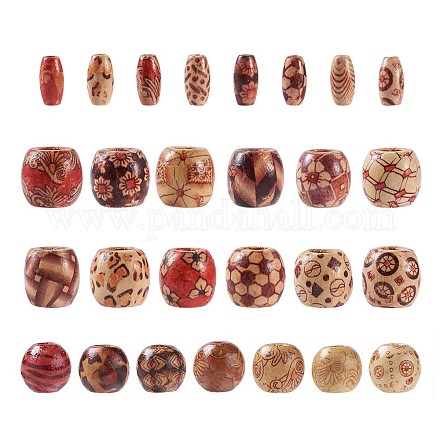 Perles de bois naturel imprimées WOOD-TA0001-14-1