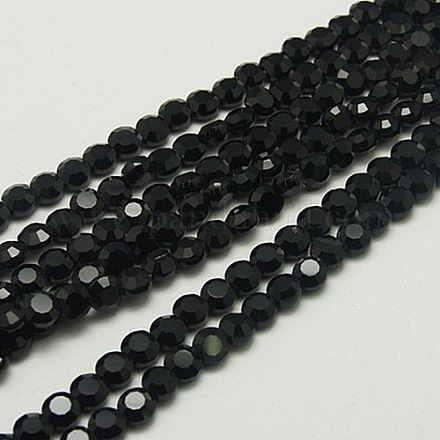 Perles en verre à facettes noires X-GLAA-D019-36-1