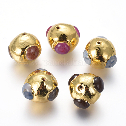 Beads mixtes naturels et synthétiques G-F633-26G-1
