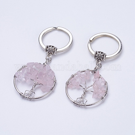Porte-clés quartz rose naturel KEYC-E023-03E-1