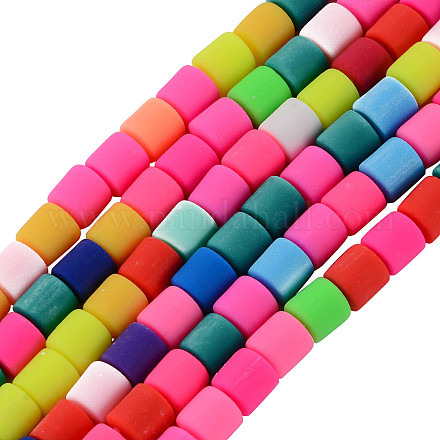 SUNNYCLUE 610Pcs 10 Strands Vinyl Heishi Beads Cylinder Polymer Clay Bead Handmade Polymer Clay Spacer Bead 6.5x6mm for Surfer Chocker Necklace Bracelet Earrings Jewelry Making CLAY-SC0001-37-1