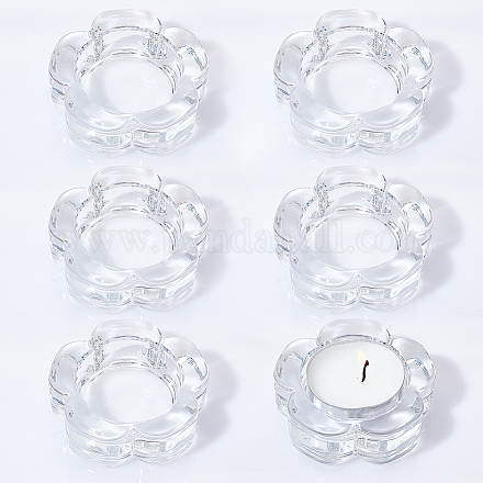 Ahademaker 4 Stück Kerzenhalter aus Glas AJEW-GA0005-48-1
