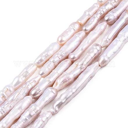 Hebras de perlas keshi de perlas barrocas naturales PEAR-N021-15-1