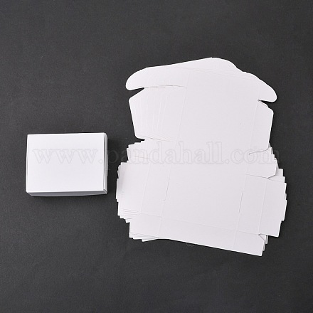 クラフト紙ギフトボックス  メーリングボックス  折りたたみボックス  長方形  ホワイト  8x6x2cm CON-K003-03A-02-1