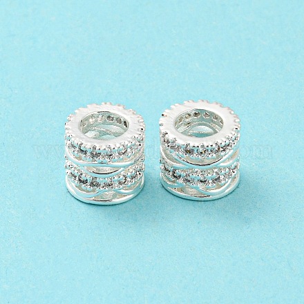Perles européennes en laiton avec zircone cubique de micro pave KK-H452-09S-1