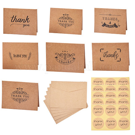 Papier kraft merci cartes de vœux et enveloppes en papier kraft DIY-PH0019-92-1