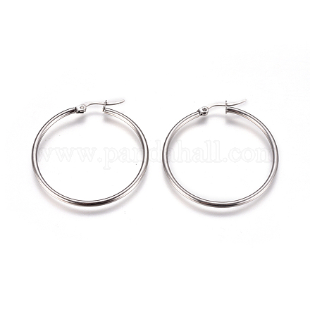201 Stainless Steel Hoop Earrings EJEW-I232-02A-P-1