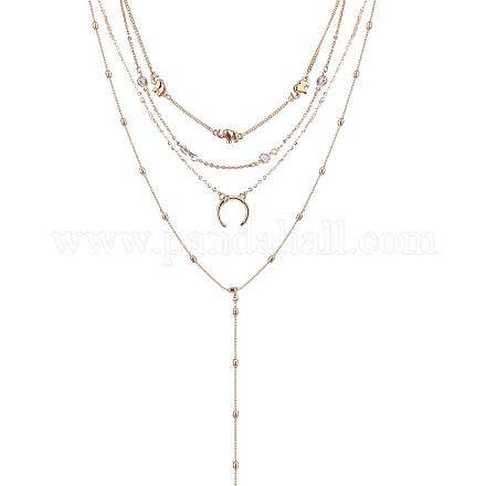 Ensembles de bijoux de colliers de résine d'alliage NJEW-F169-02G-1