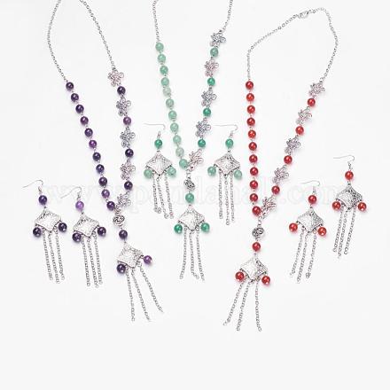 Conjuntos de joyas de aleación de estilo tibetano SJEW-JS00926-1