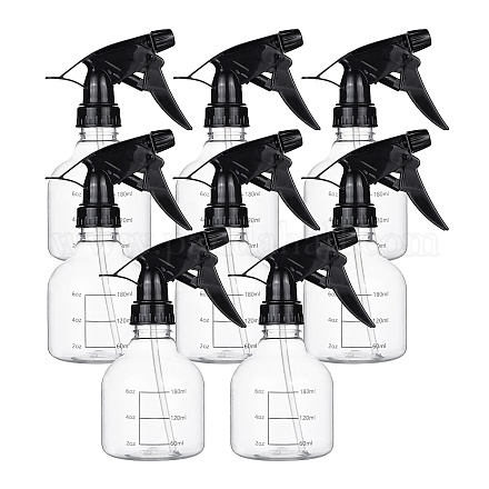 Botellas de spray de plástico vacías de 250 ml con rociadores de gatillo negro botella de rociador de gatillo transparente con boquilla ajustable para limpiar la peluquería de plantas de jardinería AJEW-BC0005-71-1