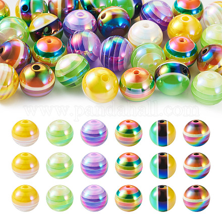 30Pcs 5 Colors Opaque Acrylic Beads MACR-TA0001-46-1