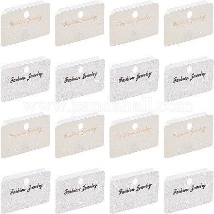 Fingerinspire 200 pcs whitesmoke & old lace earring display cards plastic earring cards hanging earring cards rettangolo display orecchino card holder for jewelry display accessori CDIS-FG0001-39-1