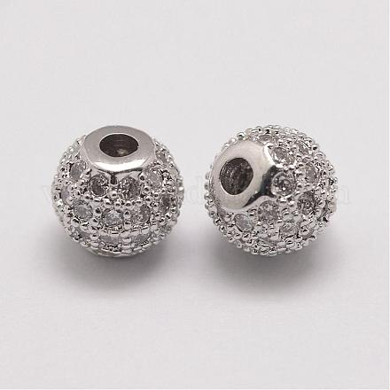Perles de zircone cubique micro pave en Laiton ZIRC-E110-03P-1