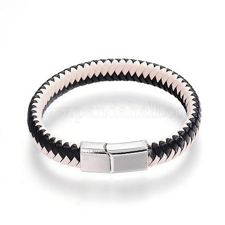 Bracelets en cuir tressé BJEW-P099-06-1