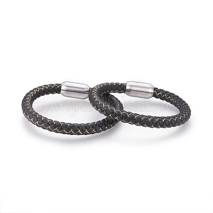 Braided Leather Cord Bracelets BJEW-F349-15P-02-1
