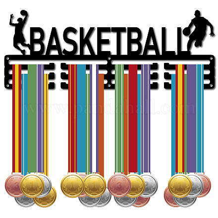 Creatcabin баскетбольная вешалка для медалей дисплей держатель медалей спортивная стойка награда металлический держатель шнурка прочный настенный пловец бегун спортсмены игроки гимнастика подарок более 60 медали олимпийские 15.7 x 5.9 дюйма ODIS-WH0037-053-1