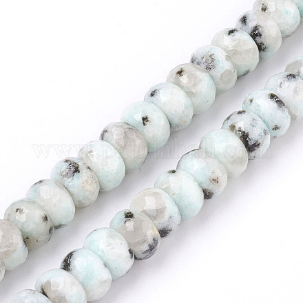 Chapelets de perles en jaspe sésame naturel / jaspe kiwi G-O162-23-6x10mm-1