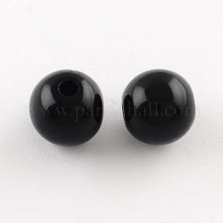 Perles rondes opaques en acrylique X-SACR-R865-8mm-01-1