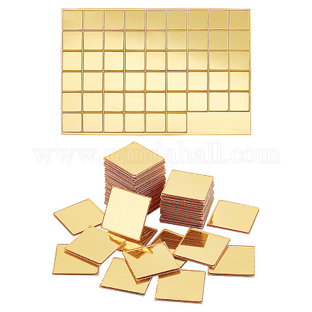 Pandahall elite 100 stücke gold acryl spiegel wandaufkleber AJEW-PH0004-90C-1