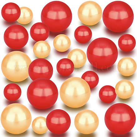 Pandahall elite gradiente redondo plástico abs perla de imitación sin agujeros cuentas FIND-PH0007-81-1