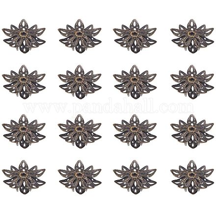 Ph pandahall multi-petalo in ottone a forma di fiore bead caps bronzo antico 16x8 mm circa 20 pezzi KK-PH0004-24AB-1