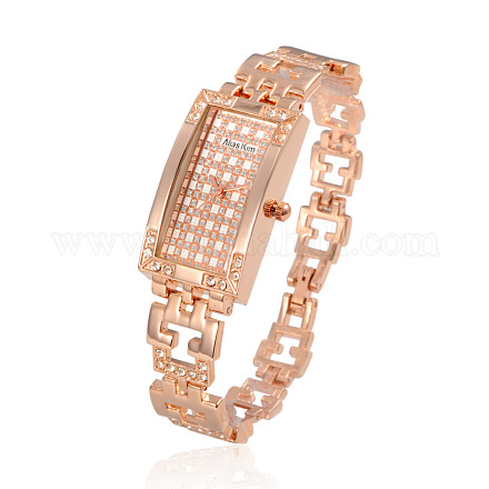 Valentine idée de cadeau de jour pour la petite amie de haute qualité montre strass bracelet en acier inoxydable WACH-A004-08RG-1