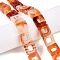 Natural Red Agate Beads Strands, Hollow Square, 10x10x3~4mm, Hole: 1mm, about 20pcs/strand, 8.07 inch(20.5cm)