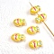 Opaque Acrylic Beads, Fish , Yellow, 22x13mm, Hole: 3.3mm