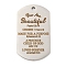 Non-Tarnish 201 Stainless Steel Pendants, Oval with Word You Are Beautiful Charms, Stainless Steel Color, 49x28x2mm, Hole: 3mm