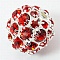 Brass Rhinestone Beads, Grade A, Round, Red, 20mm, Hole: 2.5mm