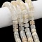 Natural White Moonstone Beads Strands, Disc, Heishi Beads, with Seed Beads, 9~12.5x6~8.5mm, Hole: 1mm, about 36~48pcs/strand, 15.16''~15.94''(38.5~40.5cm)