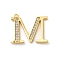 Rack Plating Brass Micro Pave Cubic Zirconia Pendant, Greek Alphabet, Real 18K Gold Plated, Letter M, 16x19x1.5mm, Hole: 1.2mm