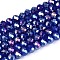Baking Electroplate Glass Beads Strands, AB Color, Faceted, Rondelle, Blue, 4x3mm, Hole: 1mm, about 105~110pcs/strand, 38~39cm