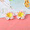 Resin Cabochon, Flower, Pink, 28x27.5x5.5mm