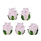 Handmade Lampwork Beads, Tulip, Misty Rose, 13.5~14.5x12.5~13.5x12.5~13.5mm, Hole: 1.8~2mm