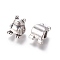 Alloy European Beads, Large Hole Beads, Frog, Antique Silver, 14x11x9mm, Hole: 5mm