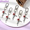 Cross Alloy Pendants Decoration, with Alloy Swivel Clasps, Platinum, 71mm, 5pcs/set