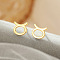 925 Sterling Silver Stud Earrings, Golden, Taurus, 10x10mm