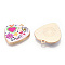 Printed Alloy Pendants, Light Gold Tone, Heart with Evil Eye Charms, Colorful, 25.5x23x3mm, Hole: 2mm