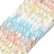 Electroplate Glass Beads, Twisted Form, Faceted, Gradient Color, Mixed Color, 7x4.5x3mm, Hole: 0.9mm, about 63pcs/strand, 17.05''(43.3cm)