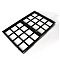 Rectangle PU Leather Display Trays, with 24Pcs Mini Square Plastic Loose Diamond Storage Boxes, Black, 30x23x5.2cm