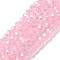 Baking Electroplate Glass Beads Strands, AB Color, Faceted, Rondelle, Flamingo, 6x5mm, Hole: 1mm, about 80~85pcs/strand, 38~40cm